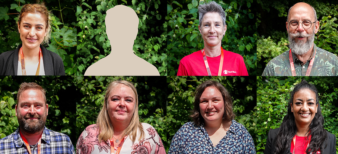 Portrætter af syv frivillige i Red Barnet